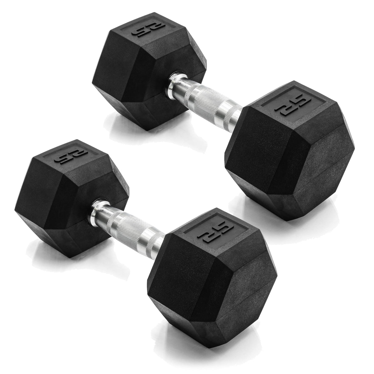 Rubber Hex Dumbbells with Comfort Grip Handles