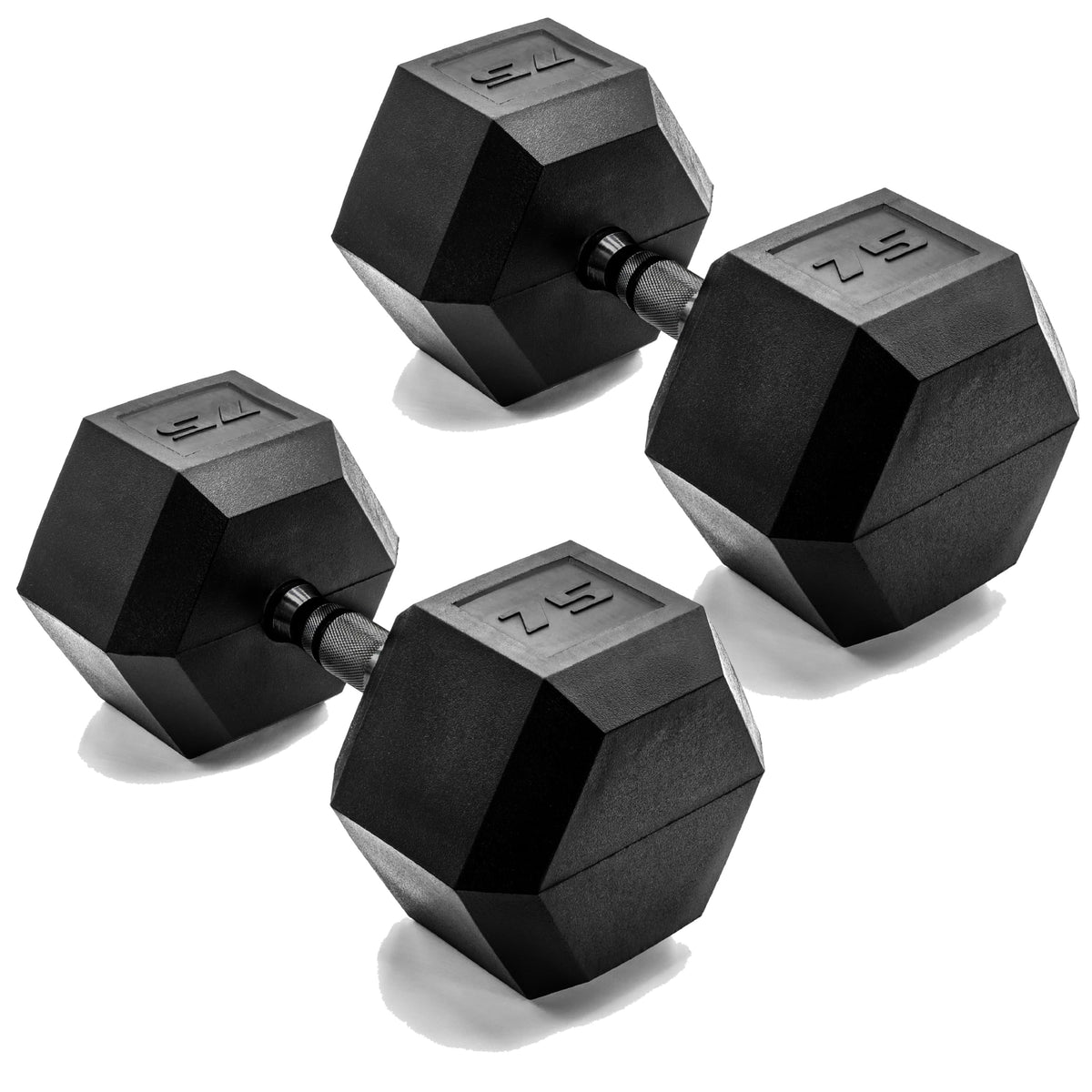 Rubber Hex Dumbbells with Comfort Grip Handles