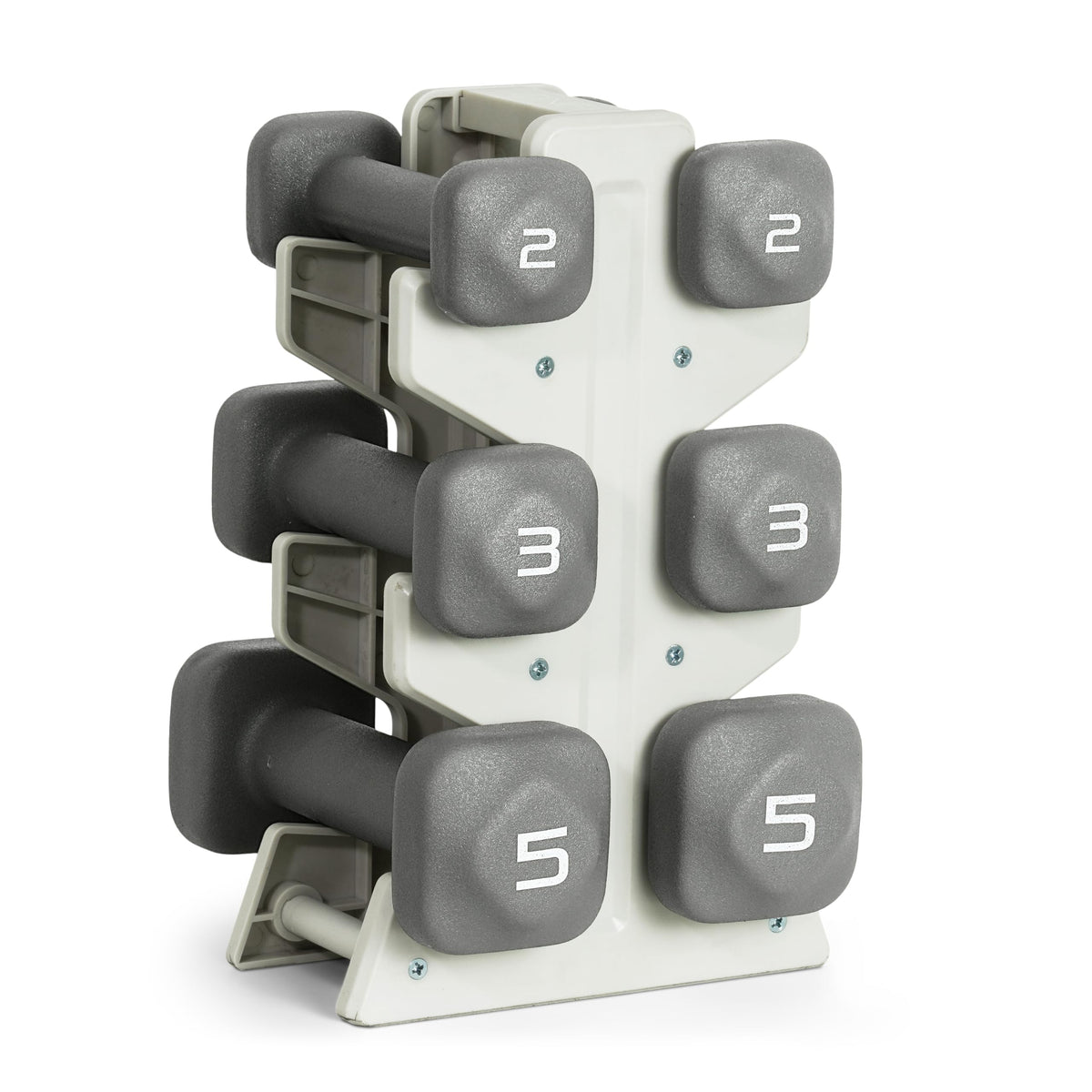 Neoprene Dumbbell Set with Compact Storage Rack