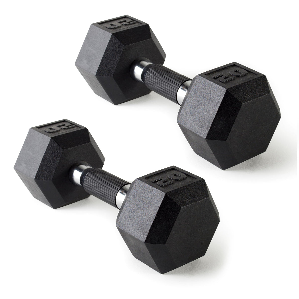 Rubber Hex Dumbbells with Comfort Grip Handles