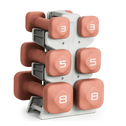 Neoprene Dumbbell Set with Compact Storage Rack