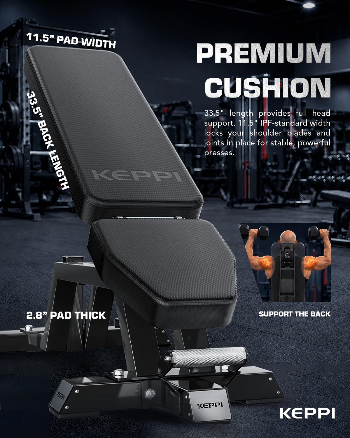 Commercial FID Weight Bench for Versatile Training