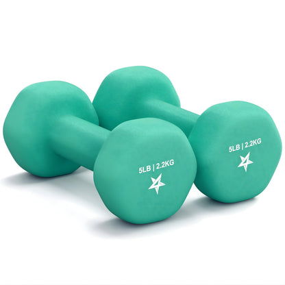 Neoprene Dumbbell Set with Non-Slip Grip, 10 Lbs