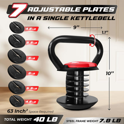 Adjustable Kettlebell Set with Space-Saving Design