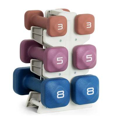 Neoprene Dumbbell Set with Compact Storage Rack