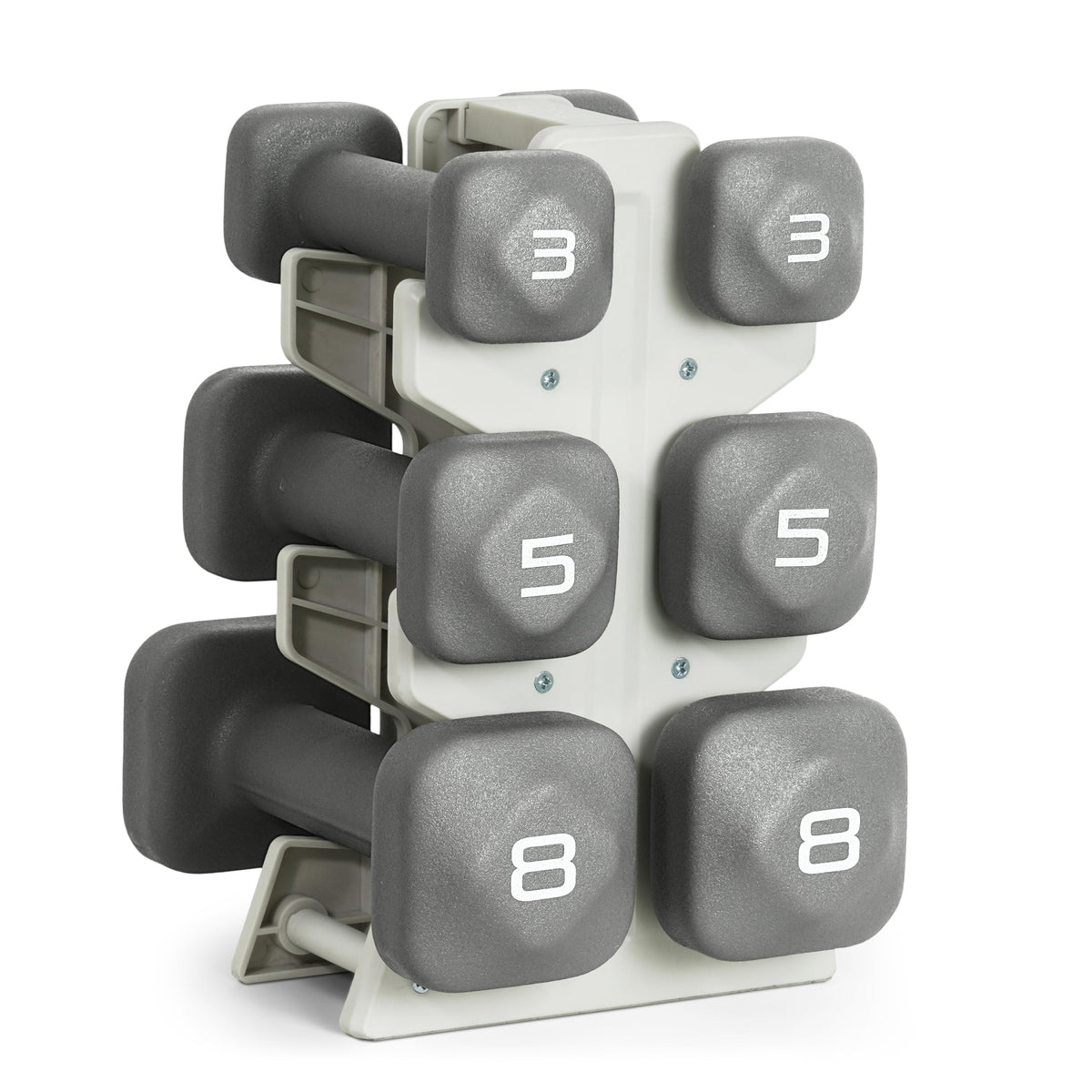 Neoprene Dumbbell Set with Compact Storage Rack