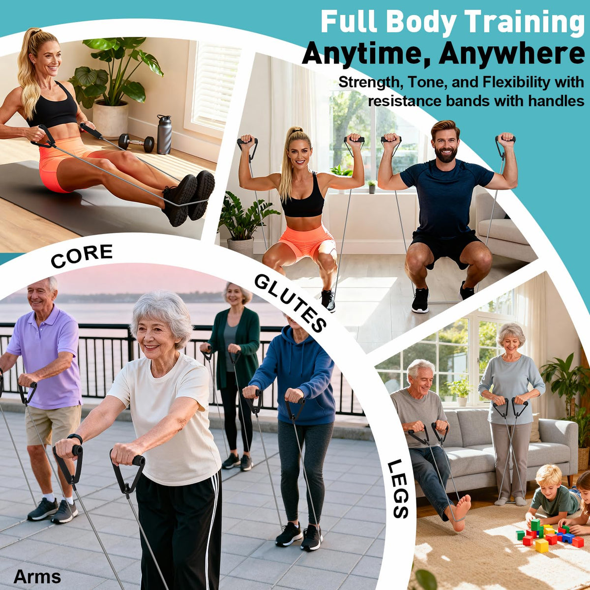 20PC Resistance Band Set for Strength & Recovery