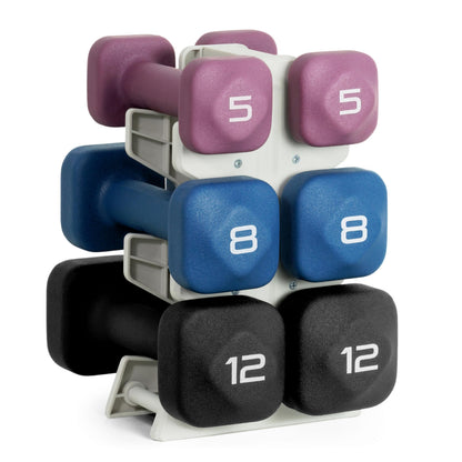 Neoprene Dumbbell Set with Compact Storage Rack