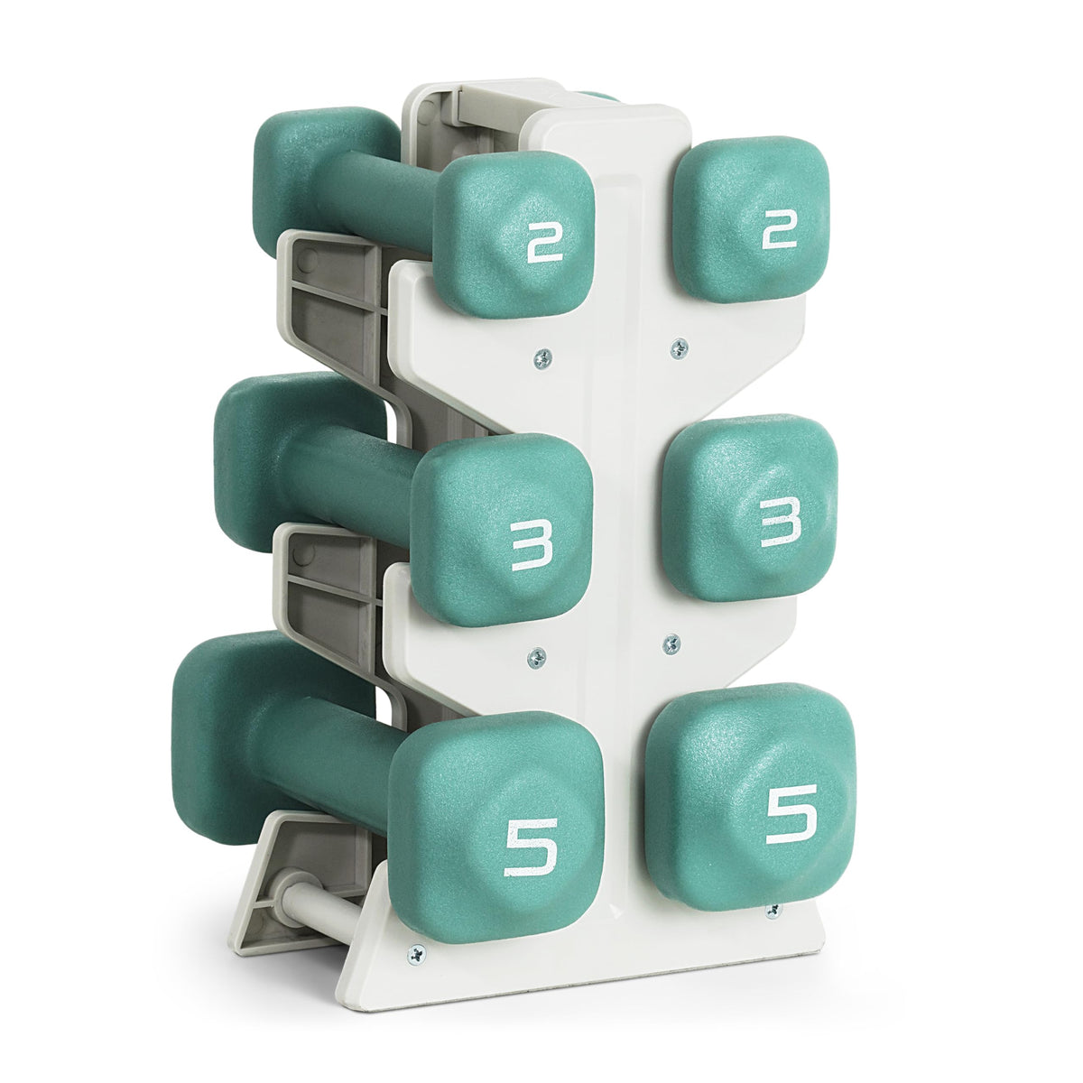 Neoprene Dumbbell Set with Compact Storage Rack