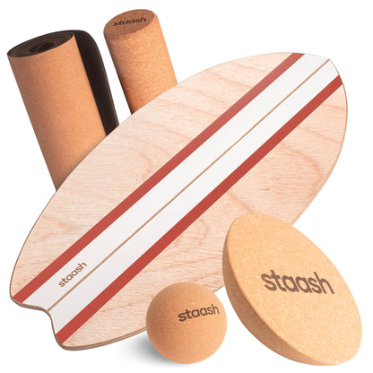 Birch Wood Balance Board Kit with Cork Roller