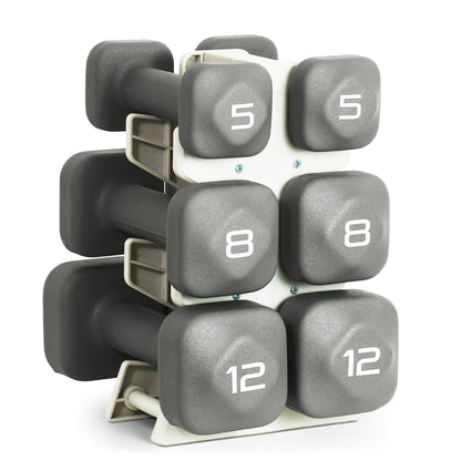 Neoprene Dumbbell Set with Compact Storage Rack