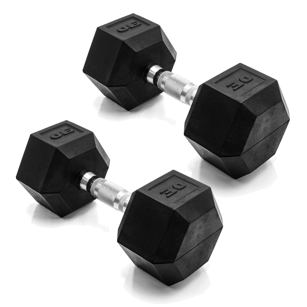 Rubber Hex Dumbbells with Comfort Grip Handles