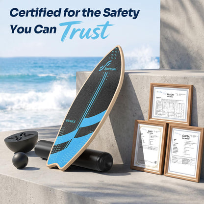 8-in-1 Wooden Balance Board for Surf Training