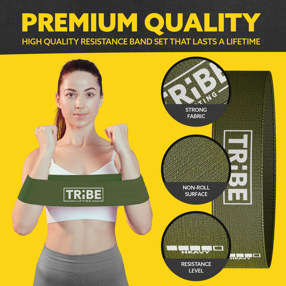 Fabric Resistance Band Set for Legs & Glutes