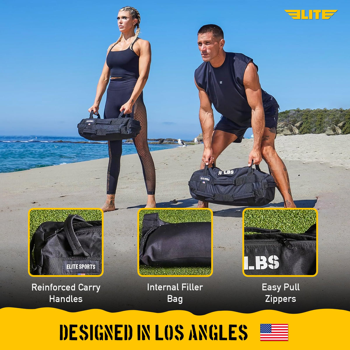 Unfilled Training Sandbag with Multi-Grip Handles