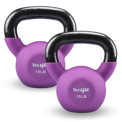 Neoprene Kettlebell with Wide Grip & Flat Base