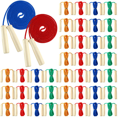 Adjustable Cotton Jump Rope with Wooden Handles