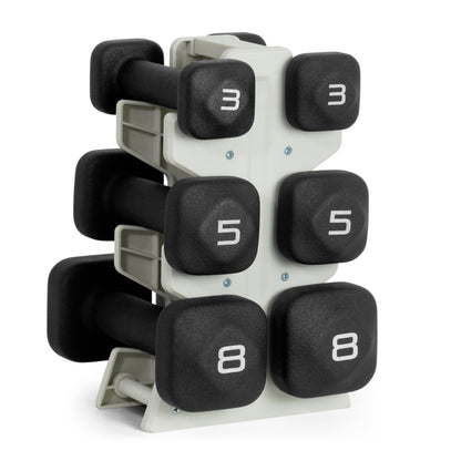 Neoprene Dumbbell Set with Compact Storage Rack