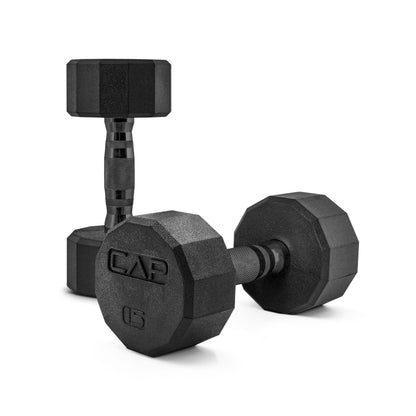 Rubber Hex Dumbbells with Comfort Grip Handles