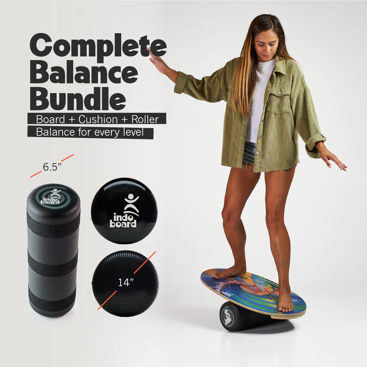 Balance Board Training Kit with Cushion & Roller