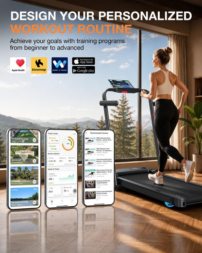 Auto-Incline Walking Pad with Support Handlebar
