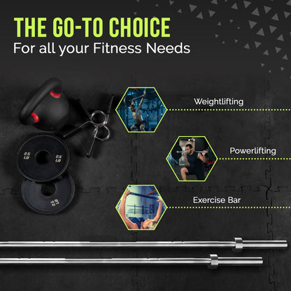 6FT Olympic Training Barbell with 300LB Capacity