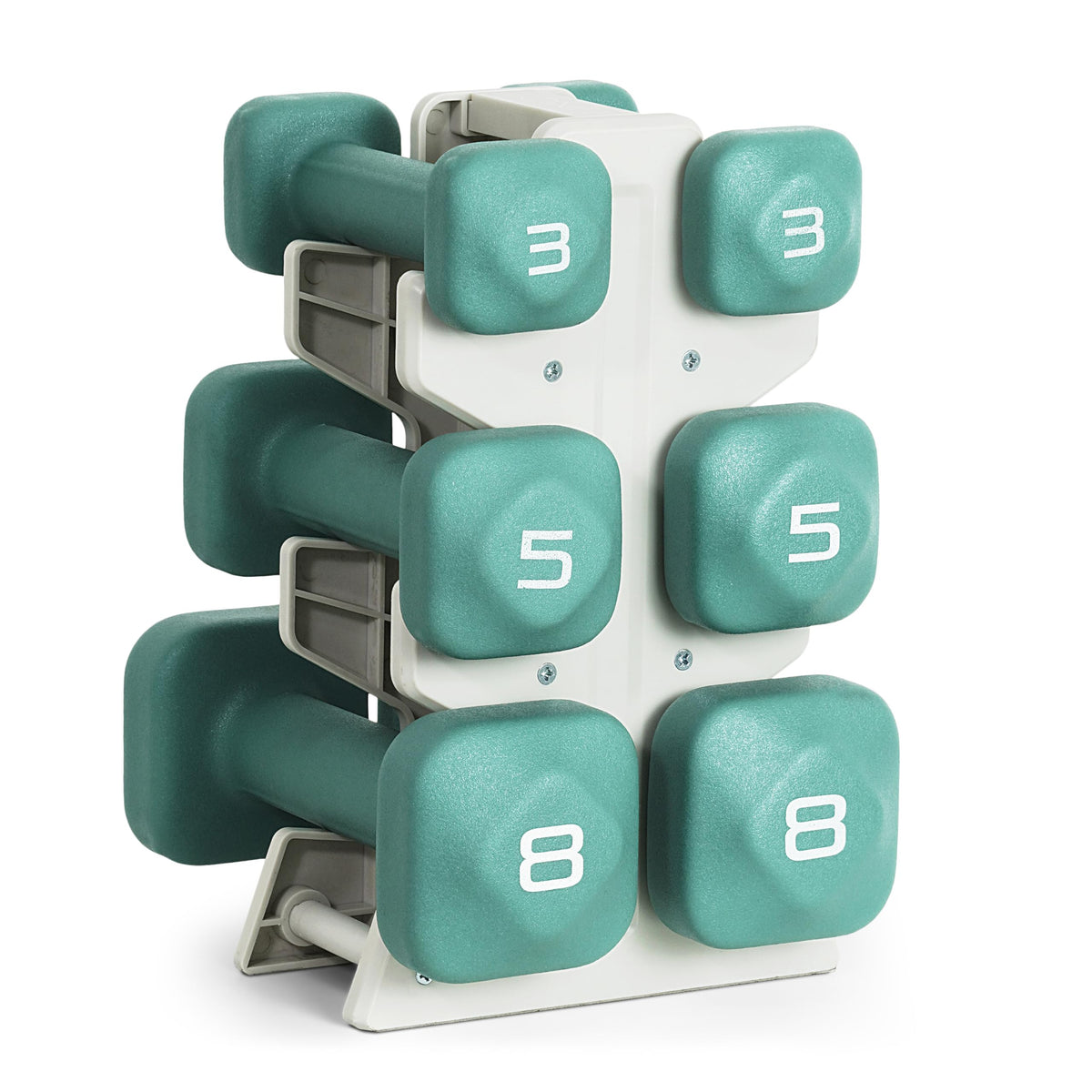 Neoprene Dumbbell Set with Compact Storage Rack