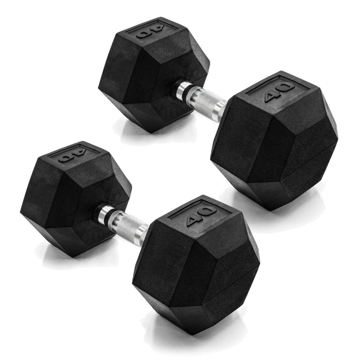 Rubber Hex Dumbbells with Comfort Grip Handles