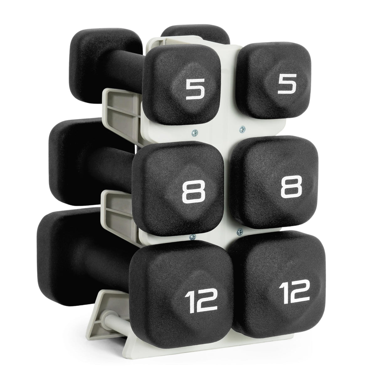 Neoprene Dumbbell Set with Compact Storage Rack