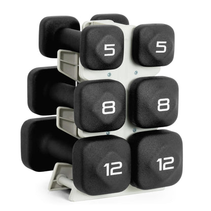 Neoprene Dumbbell Set with Compact Storage Rack