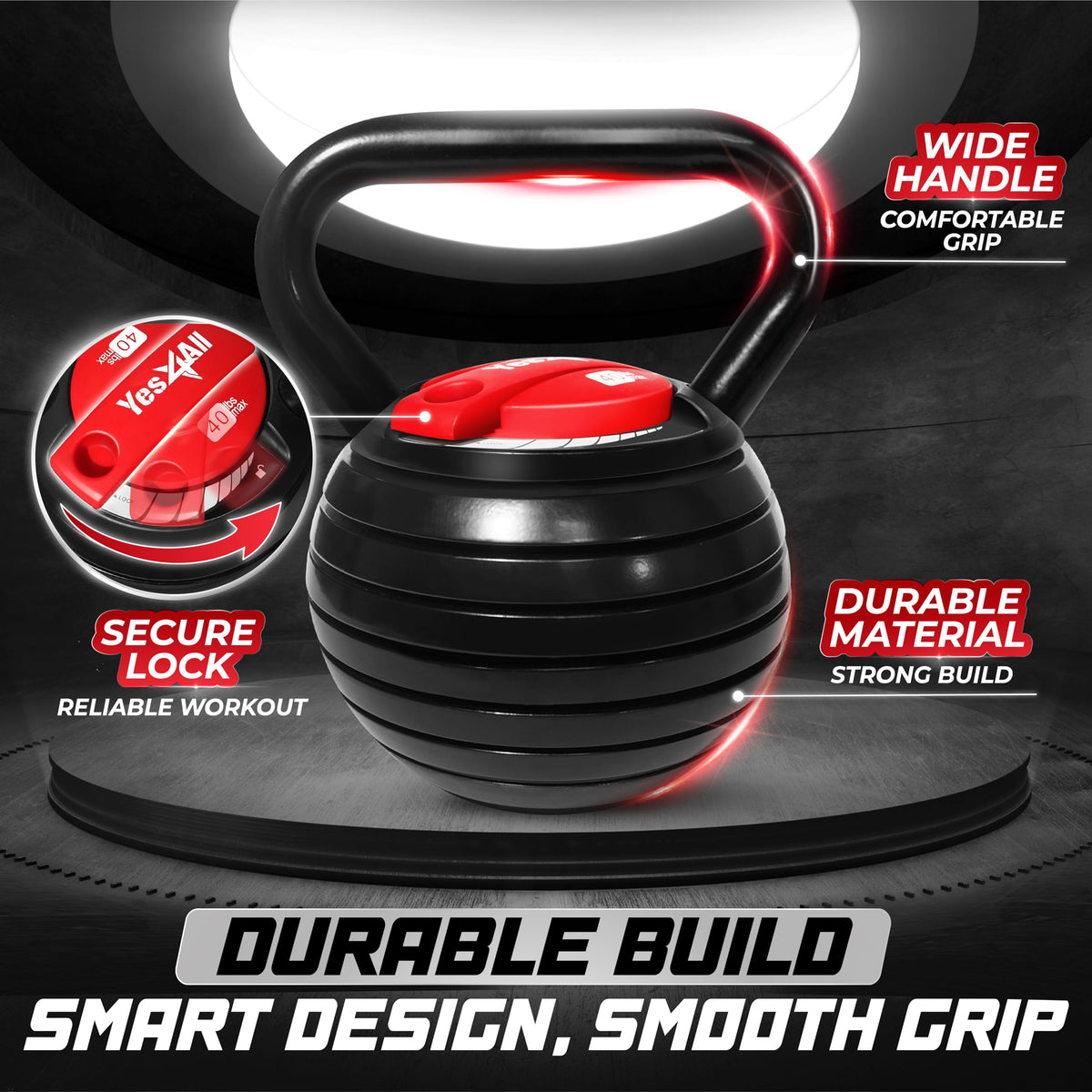 Adjustable Kettlebell Set with Space-Saving Design