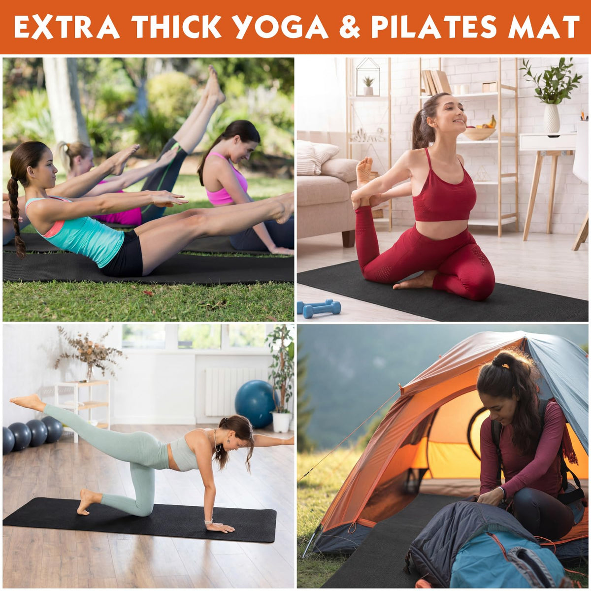 4mm Yoga Mat Roll with Non-Slip Anti-Tear Surface