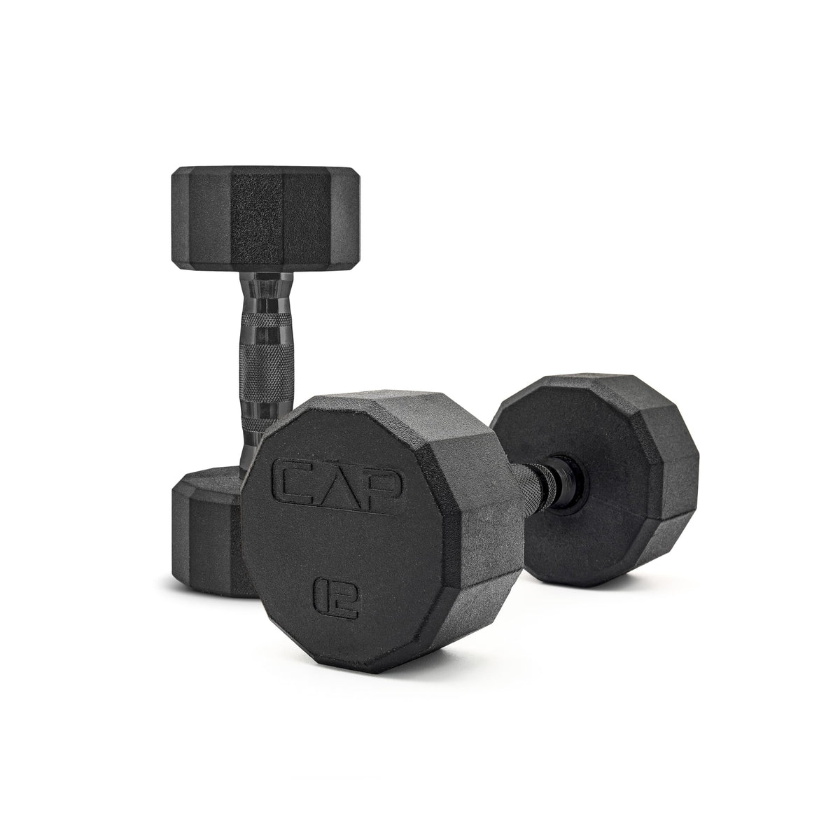 Rubber Hex Dumbbells with Comfort Grip Handles