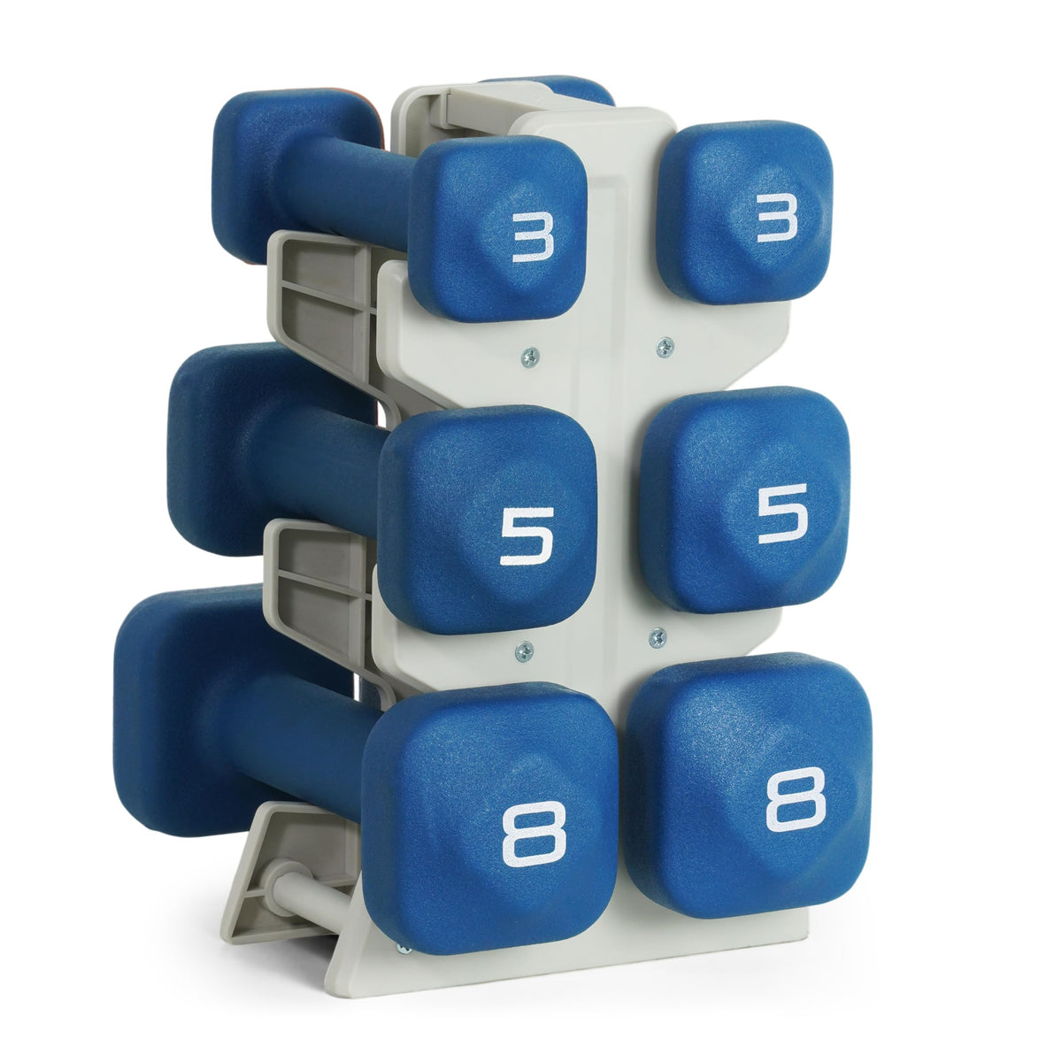 Neoprene Dumbbell Set with Compact Storage Rack