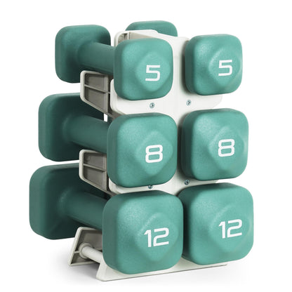 Neoprene Dumbbell Set with Compact Storage Rack
