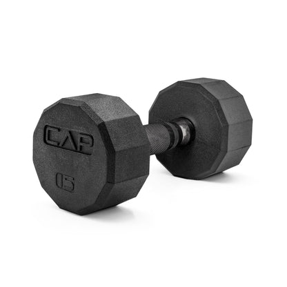 Rubber Hex Dumbbell with Chrome Comfort Grip