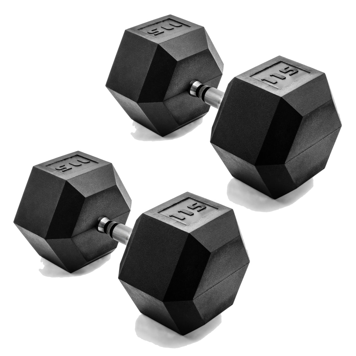 Rubber Hex Dumbbells with Comfort Grip Handles