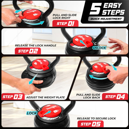 Adjustable Kettlebell Set with Space-Saving Design