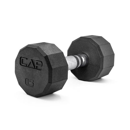 Rubber Hex Dumbbell with Chrome Comfort Grip