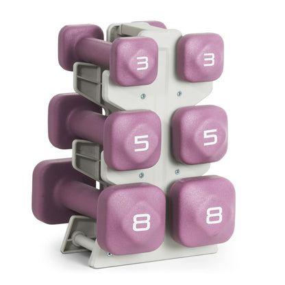Neoprene Dumbbell Set with Compact Storage Rack