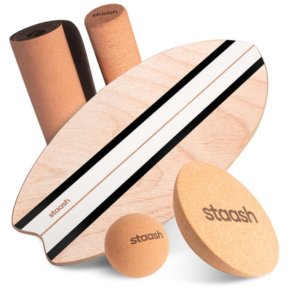 Birch Wood Balance Board Kit with Cork Roller