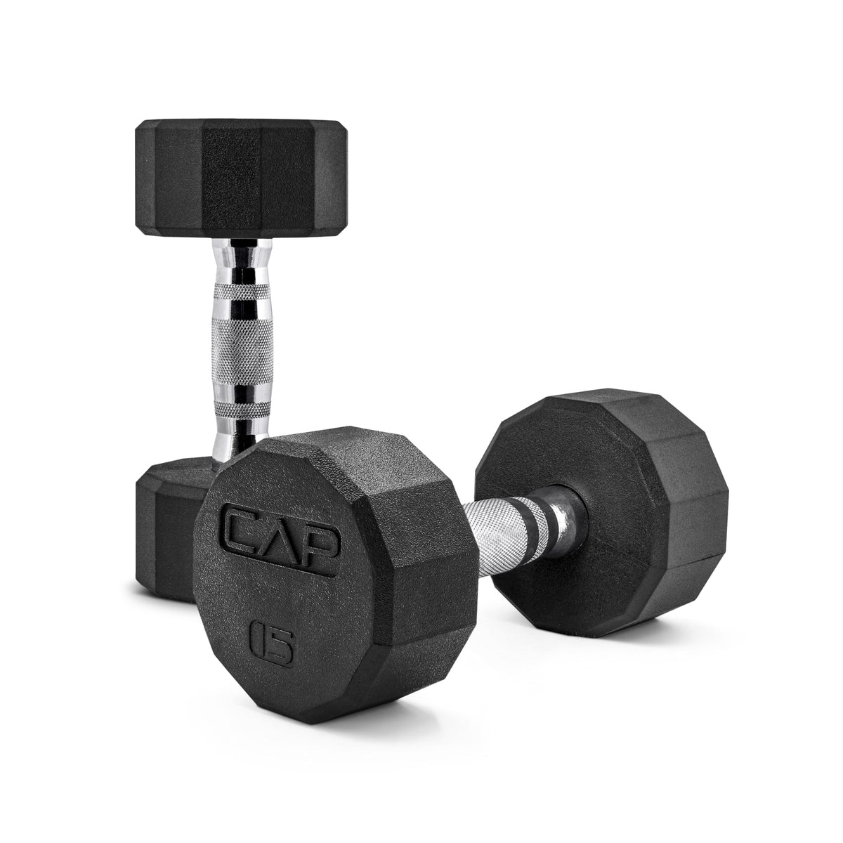 Rubber Hex Dumbbells with Comfort Grip Handles