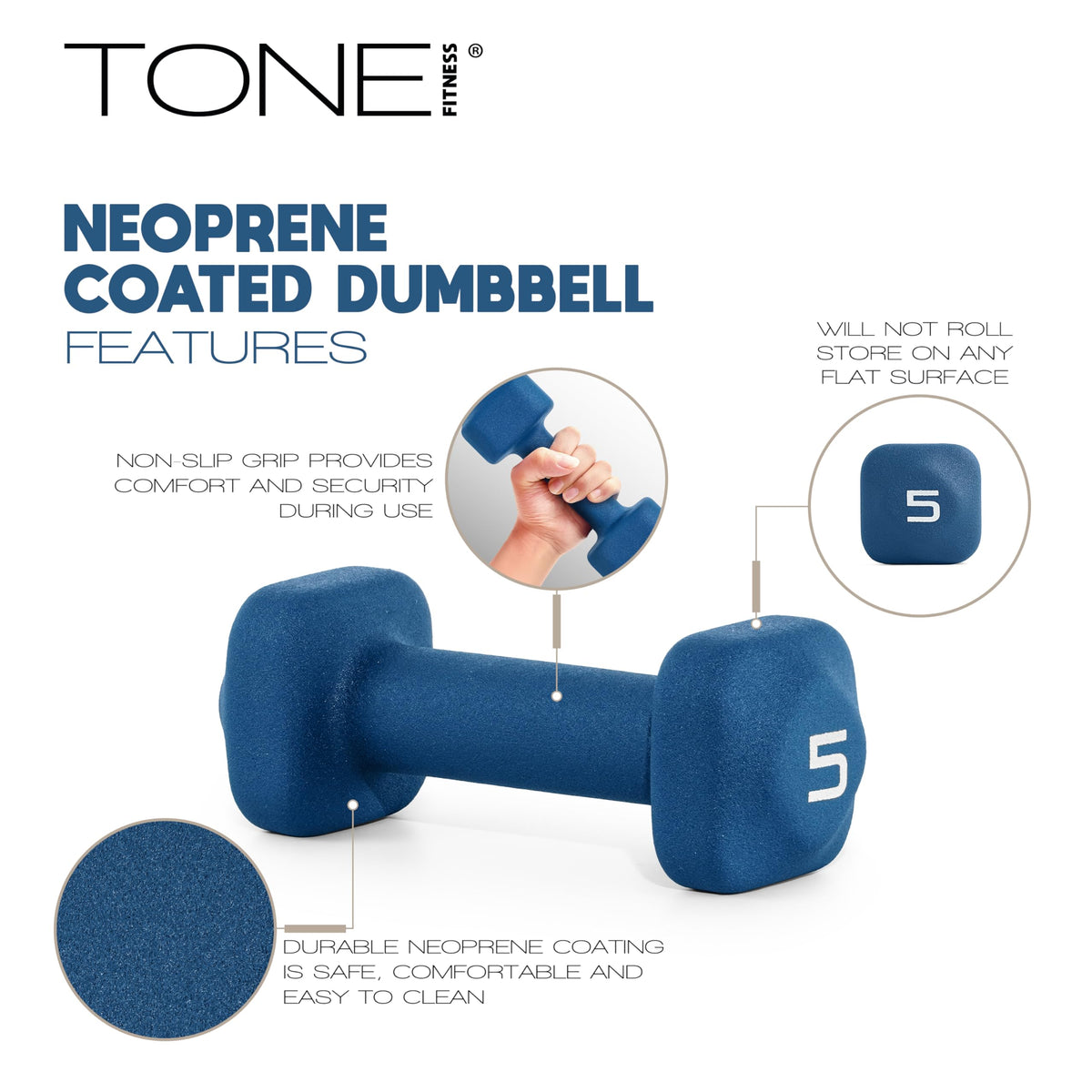 Neoprene Dumbbell Set with Compact Storage Rack