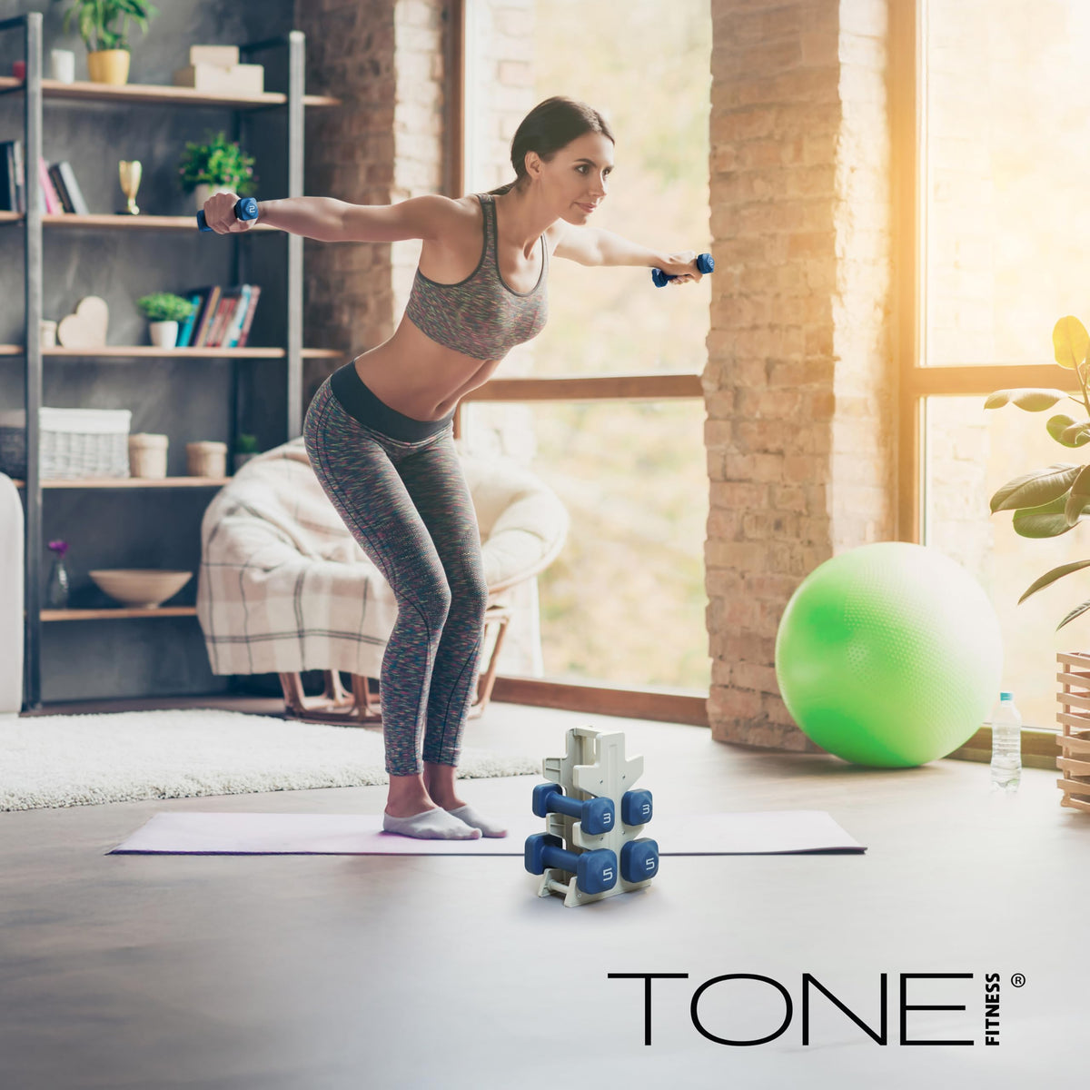 Neoprene Dumbbell Set with Compact Storage Rack