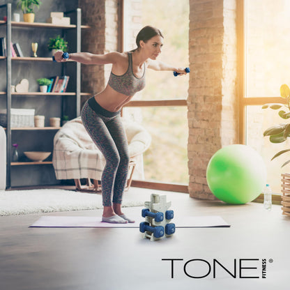 Neoprene Dumbbell Set with Compact Storage Rack
