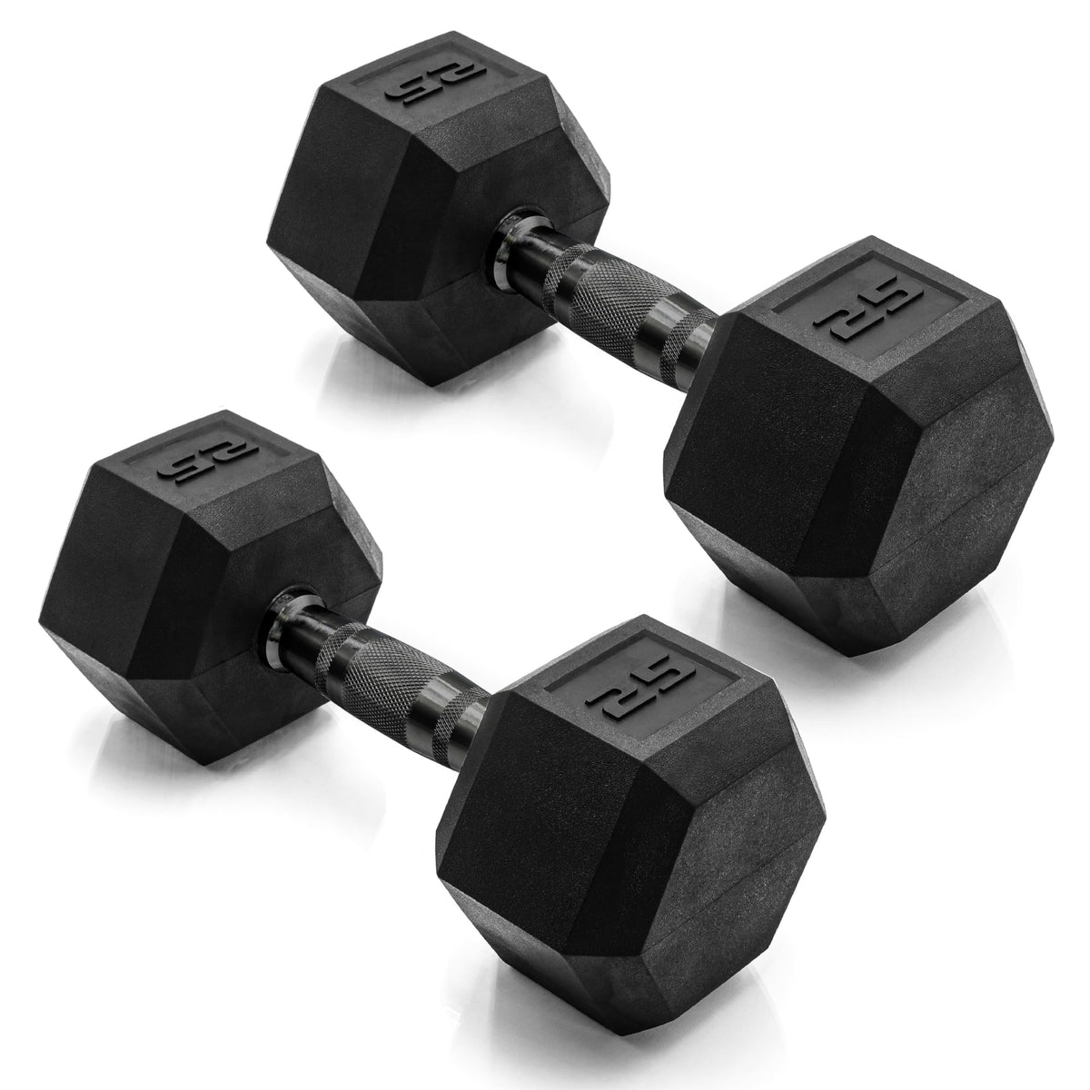 Rubber Hex Dumbbells with Comfort Grip Handles