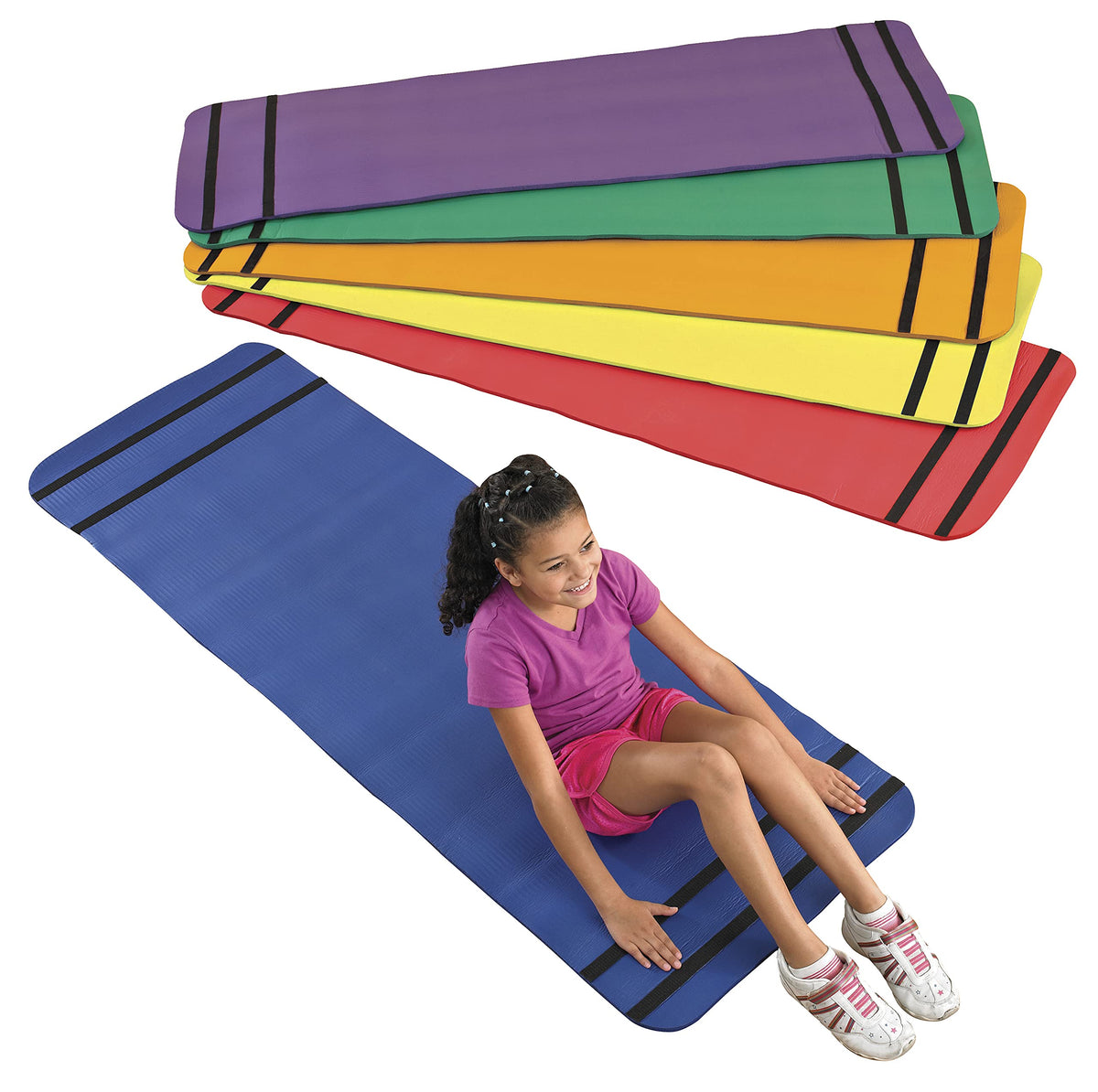 Yoga Exercise Mats Set of 6 with Cushioned Support