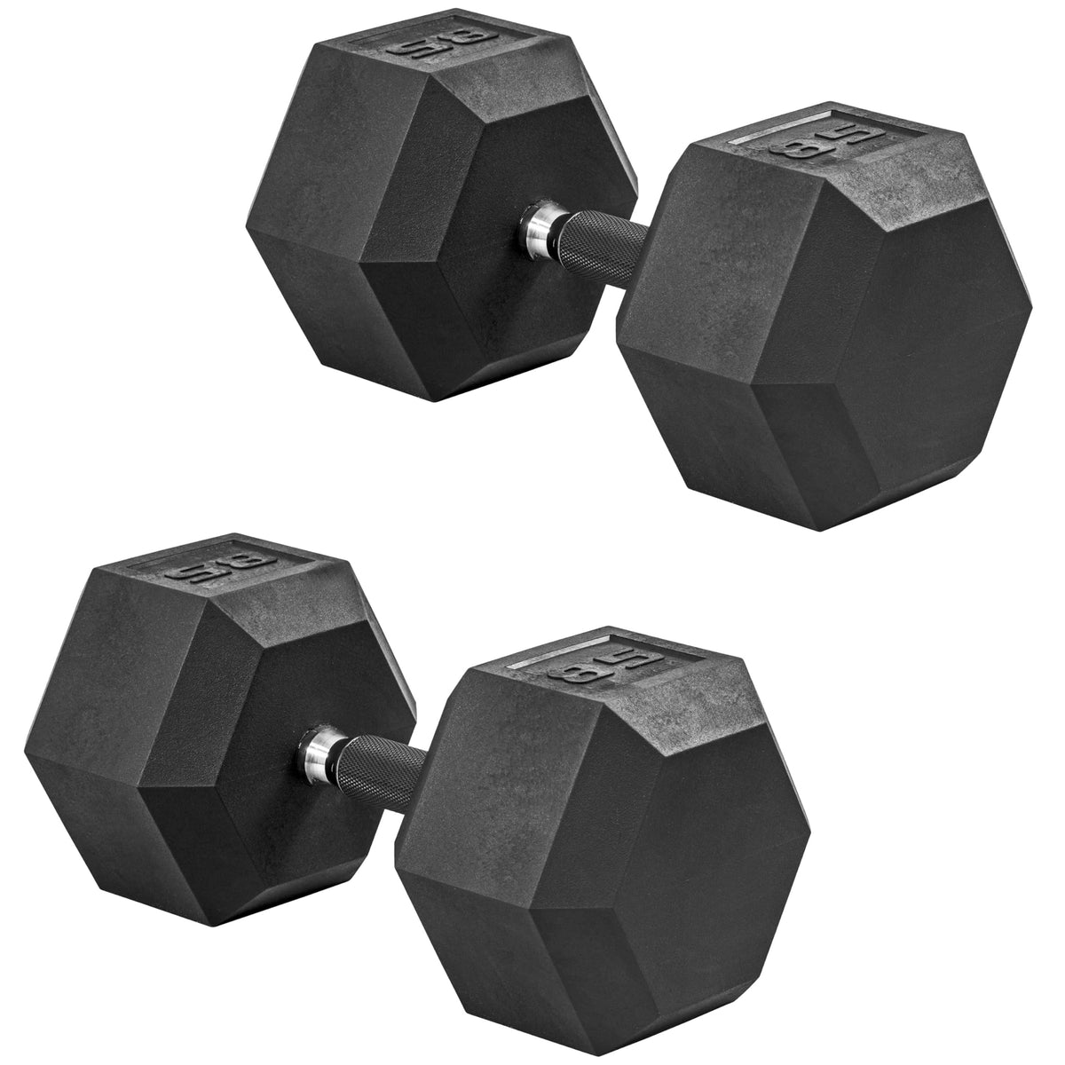 Rubber Hex Dumbbells with Comfort Grip Handles