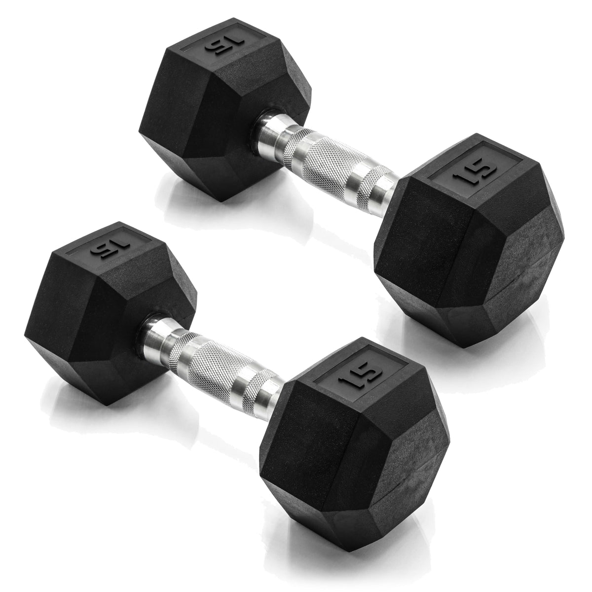 Rubber Hex Dumbbells with Comfort Grip Handles