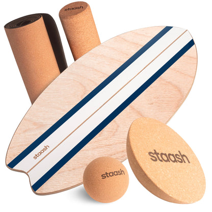 Birch Wood Balance Board Kit with Cork Roller